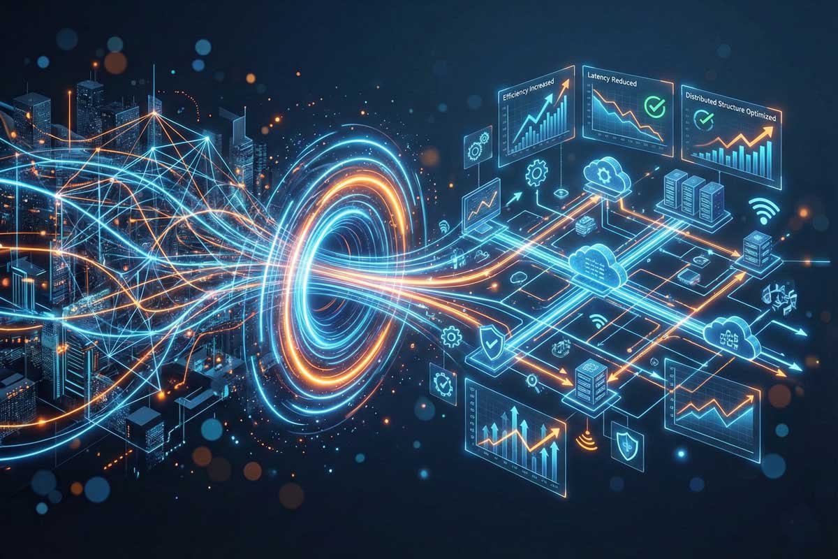Network Architecture Optimization: Efficiency of Distributed Structures