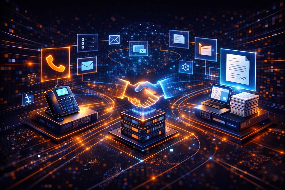 Integration of Corporate Telephony and Document Management Systems into a Unified Enterprise Environment